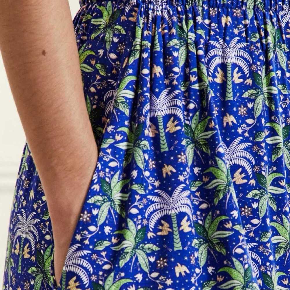 Boden Oriental Palm Print Pull On Maxi Skirt, Blu… - image 2