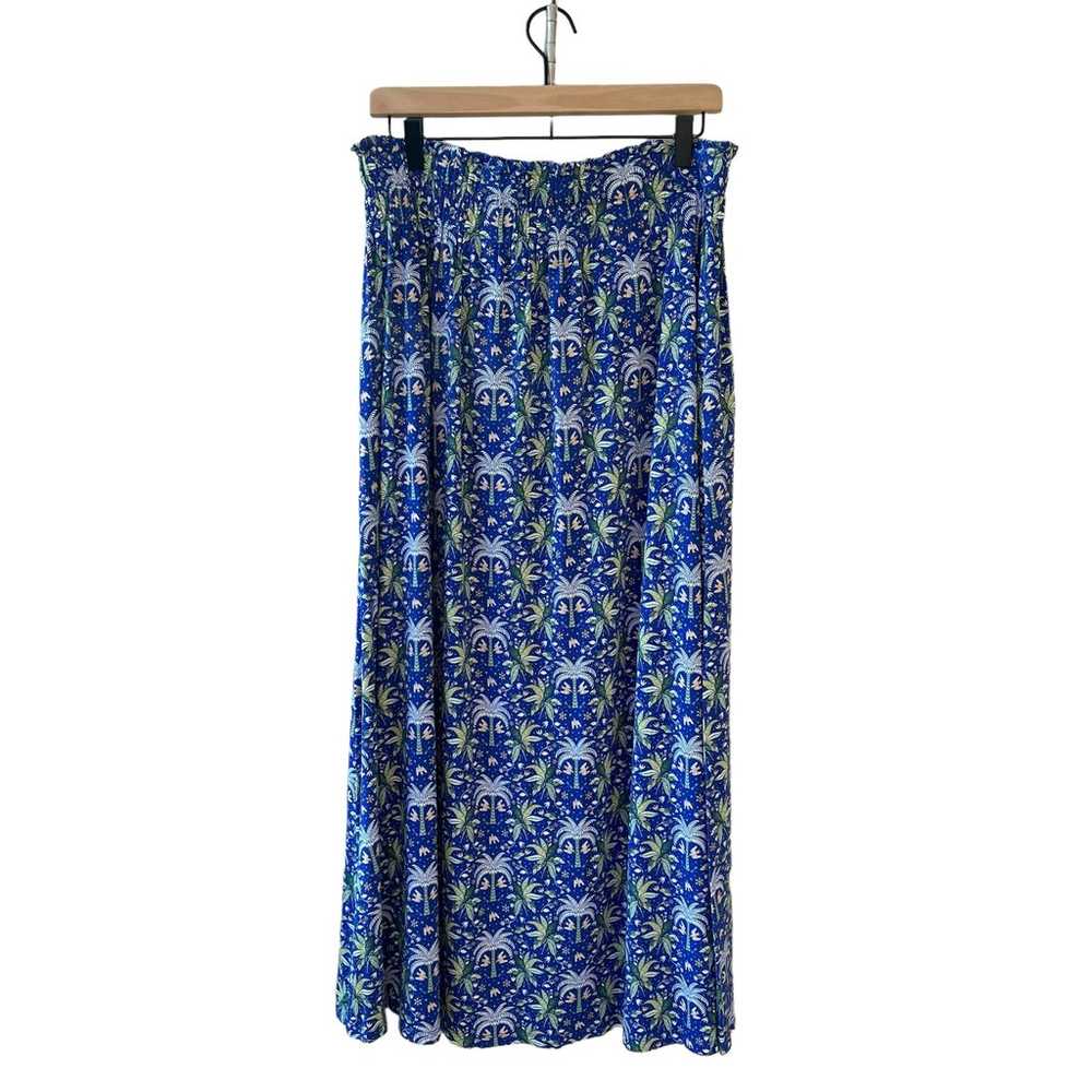 Boden Oriental Palm Print Pull On Maxi Skirt, Blu… - image 3