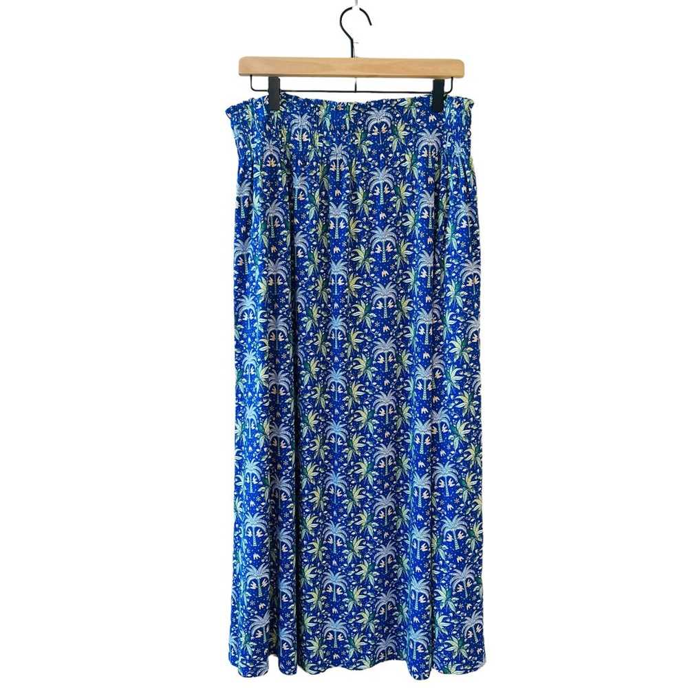 Boden Oriental Palm Print Pull On Maxi Skirt, Blu… - image 4