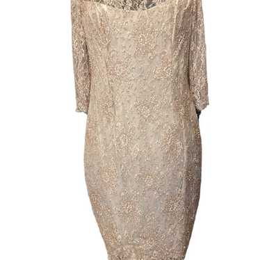 Zola Evening Gold Beaded Lace Cocktail Dress Size… - image 1