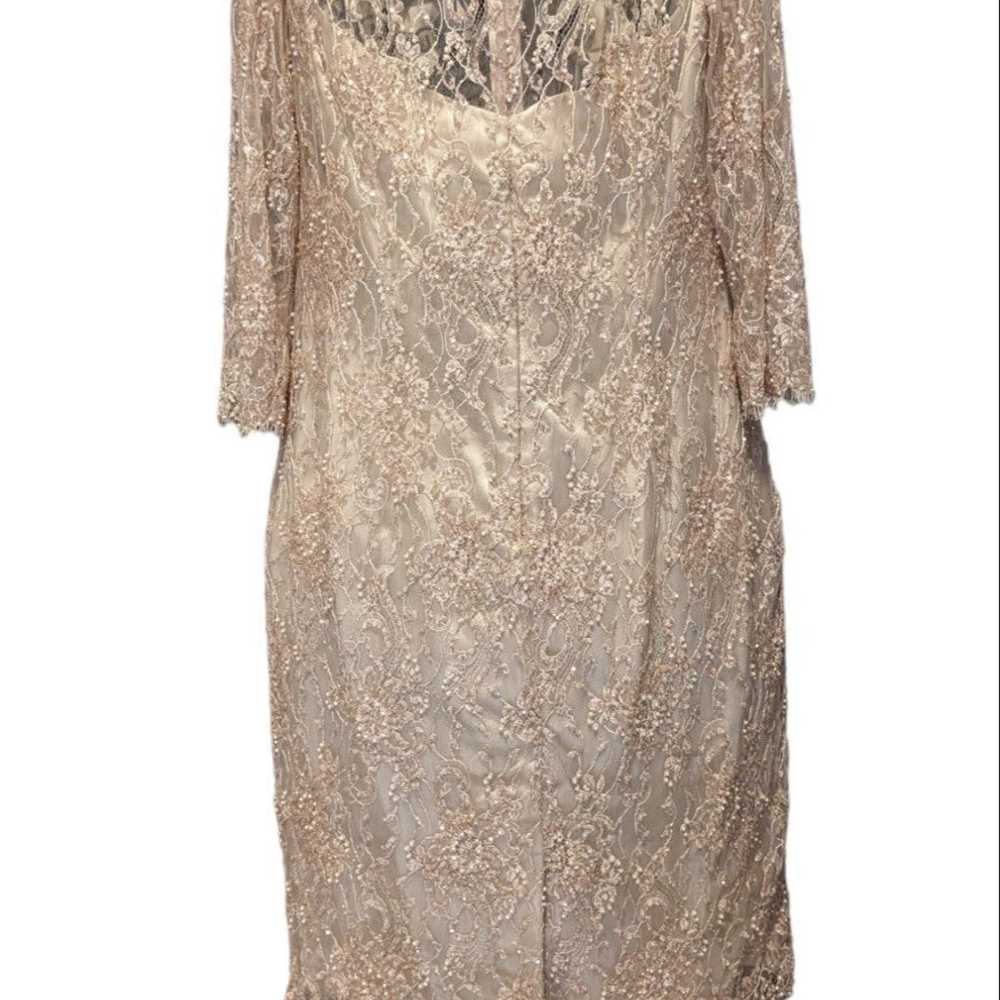 Zola Evening Gold Beaded Lace Cocktail Dress Size… - image 2