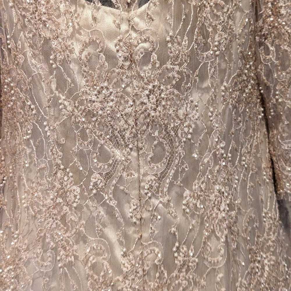 Zola Evening Gold Beaded Lace Cocktail Dress Size… - image 5