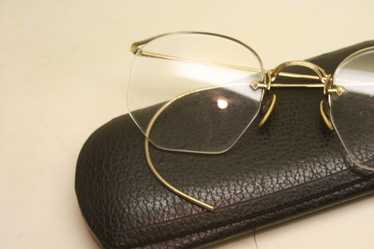 Antique Eyeglasses 1/10 12k Gold Semi Rimless Vin… - image 1