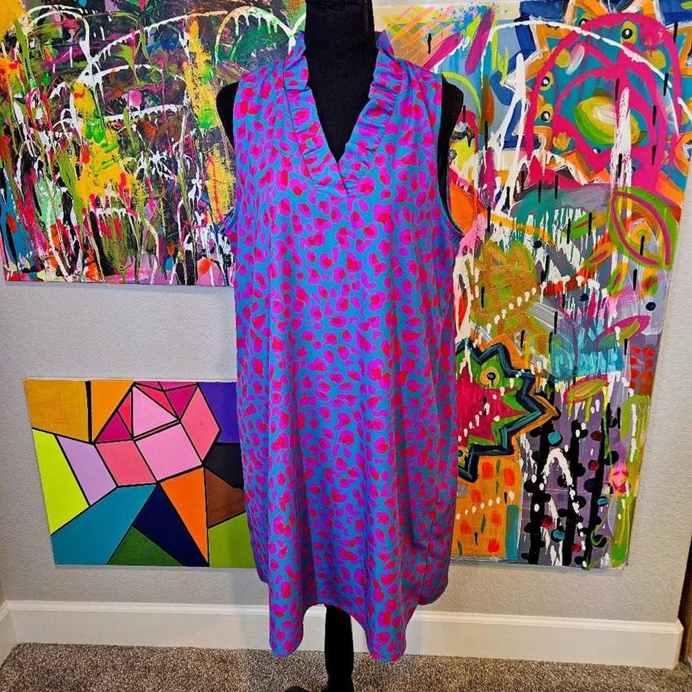 FSL Apparel Leopard Print Chemise Dress Purple Or… - image 1