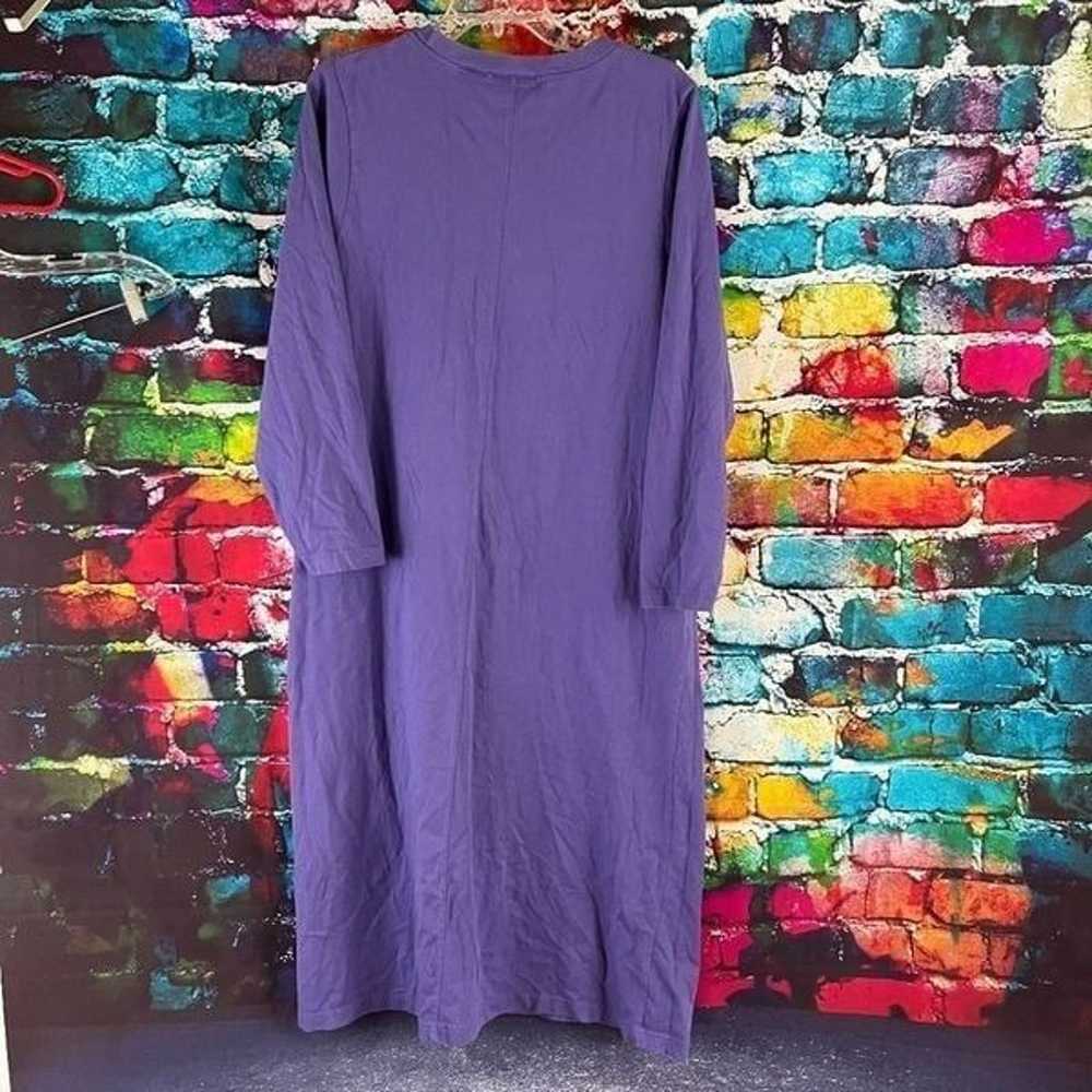 Delicates Spa Purple Safari Cotton Maxi Dress Lio… - image 2