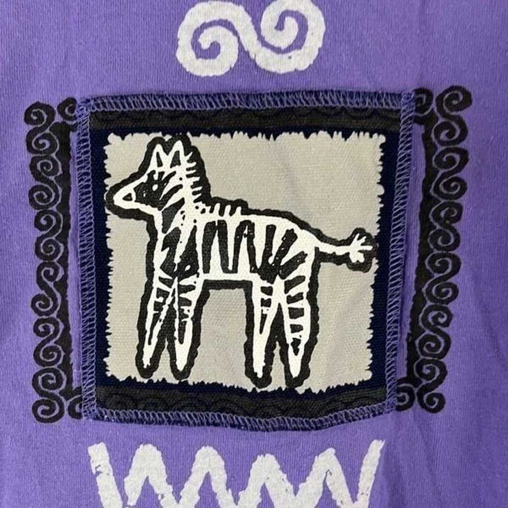 Delicates Spa Purple Safari Cotton Maxi Dress Lio… - image 6