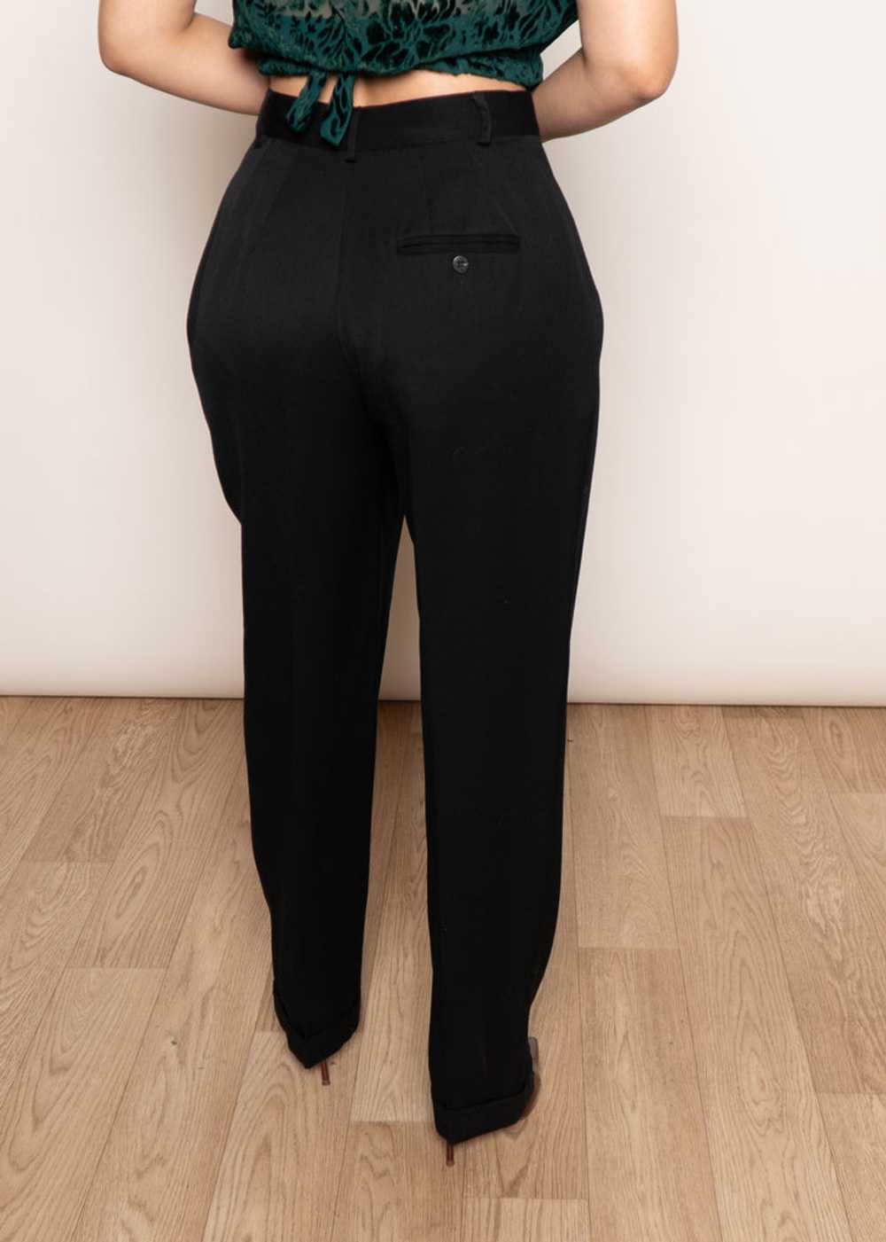 Black Pleated Trousers - image 2