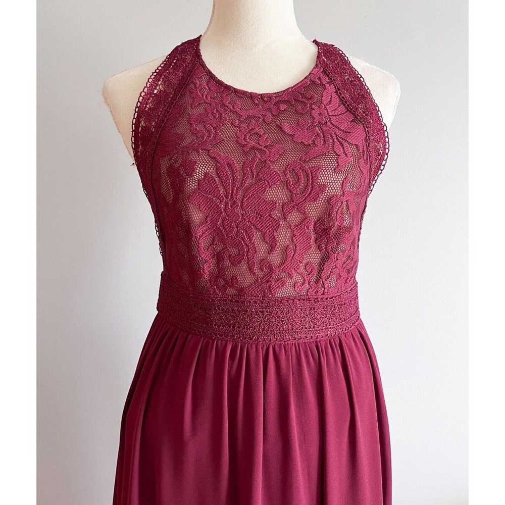 Lulus Forever and Always Burgundy Lace Maxi Dress… - image 2