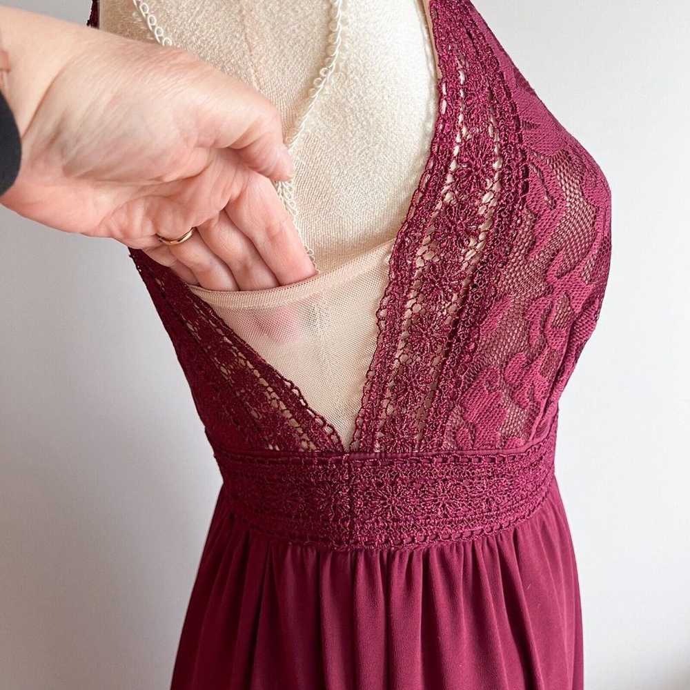 Lulus Forever and Always Burgundy Lace Maxi Dress… - image 3