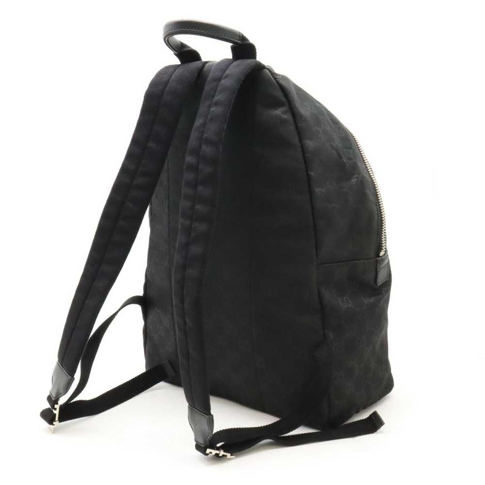 Gucci GUCCI GG nylon backpack, leather, black, 19… - image 3