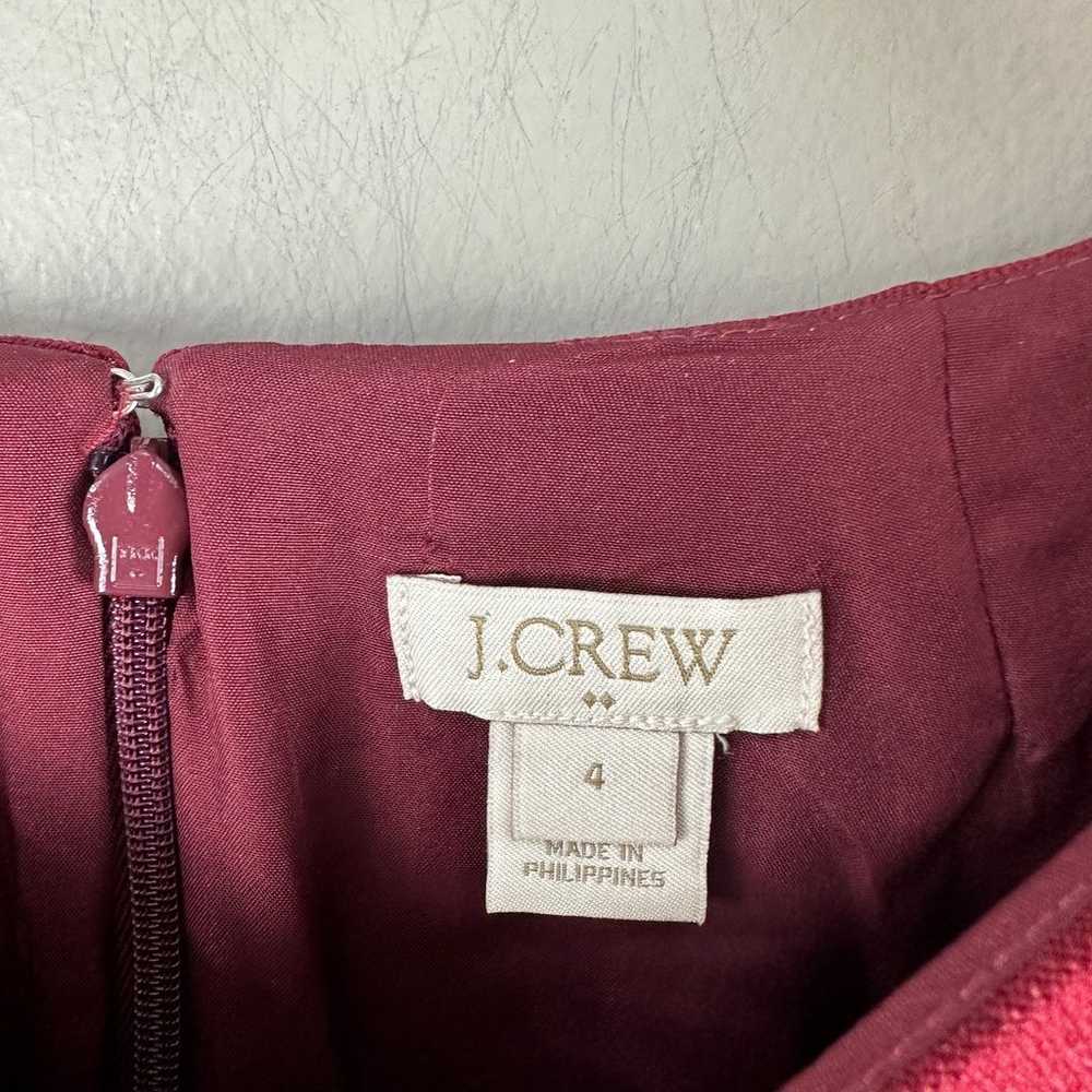 J Crew Pique Ponte Knit Career Sheath Dress Maroo… - image 8