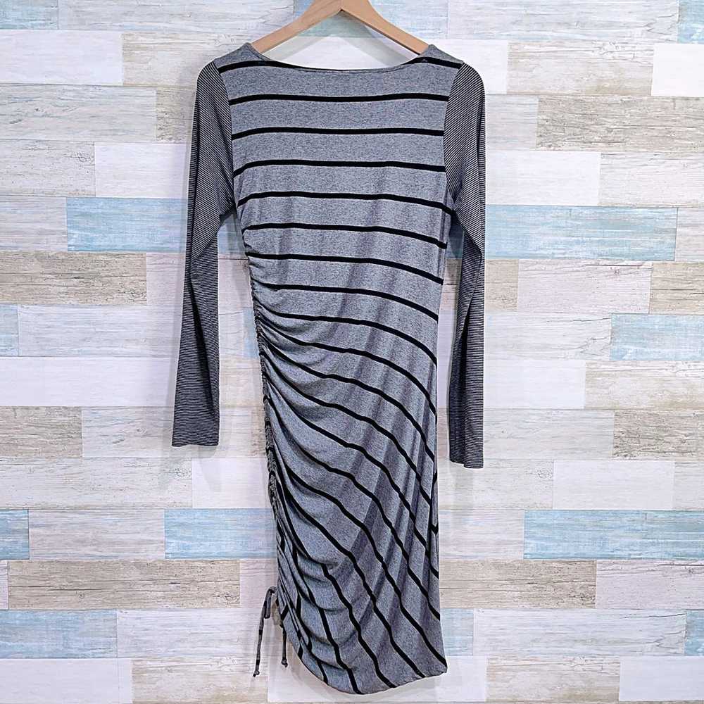Michael Stars Striped Side Ruched T Shirt Dress G… - image 4