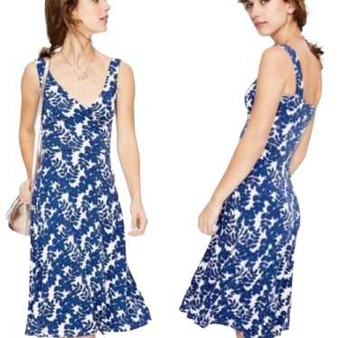 Boden Willa Jersey Faux Wrap Sleeveless Dress Blu… - image 1