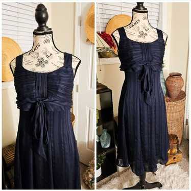 Triana Navy Blue Formal Chiffon Cocktail Swing Dr… - image 1