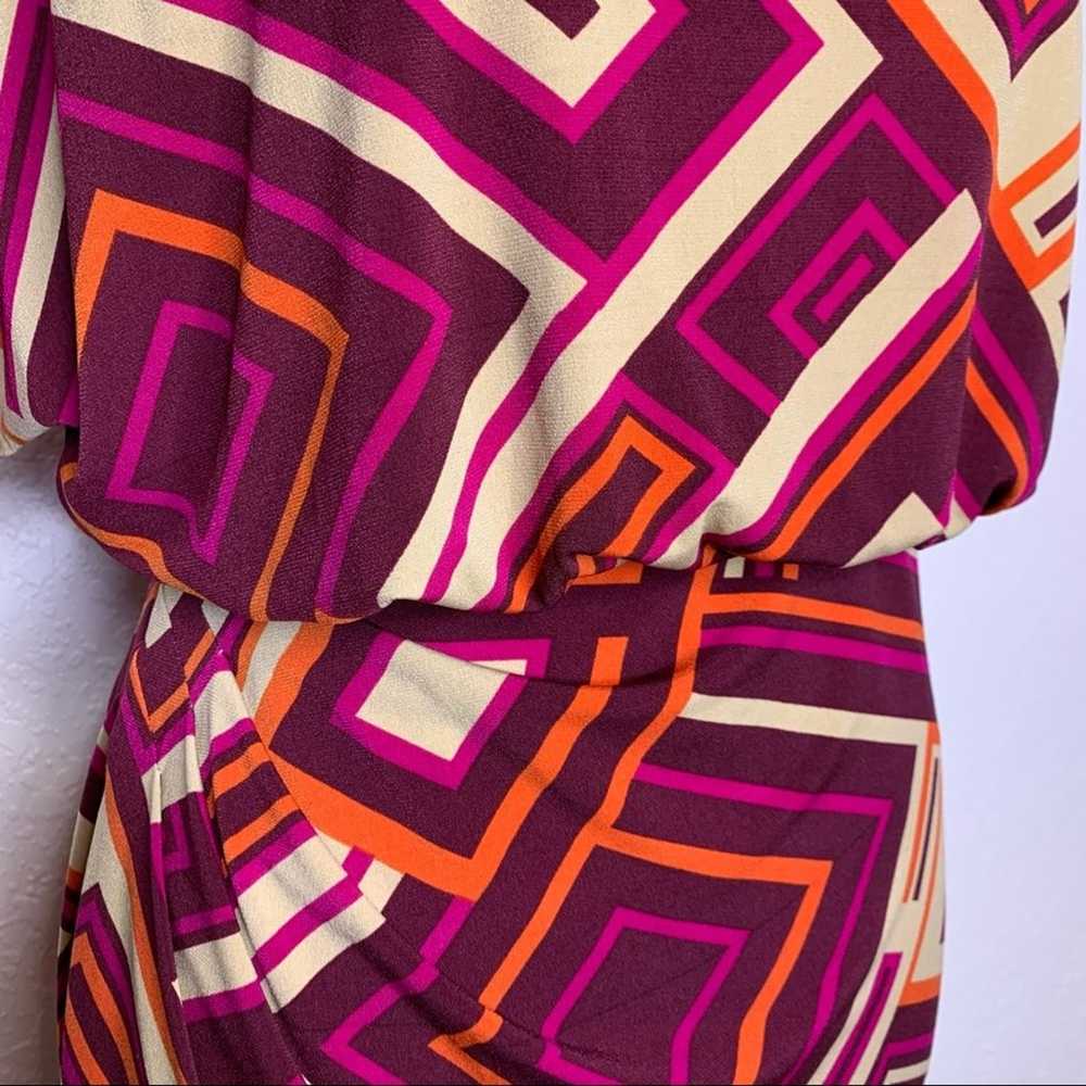 Eliza J purple orange tan geometric dress size 6 - image 5