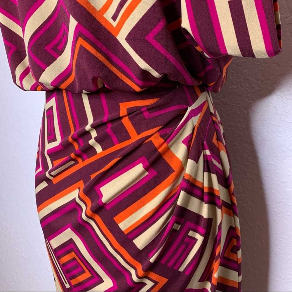 Eliza J purple orange tan geometric dress size 6 - image 9