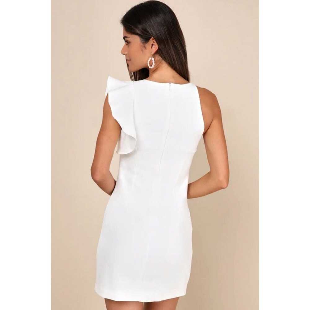 LULUS Dress Dinah White One-Shoulder Ruffle Short… - image 2