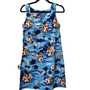 Hilo Hattie Dress Women's Size 8 Blue Beach Hawai… - image 1