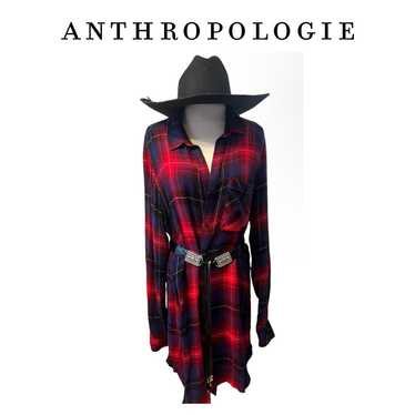 Anthropologie Cloth & Stone Plaid Shirtdress - image 1