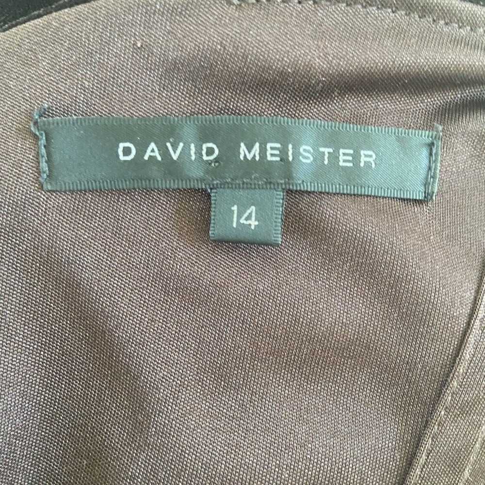 DAVID MEISTER Halter Midi Dress Velvet Brown V-Ne… - image 5