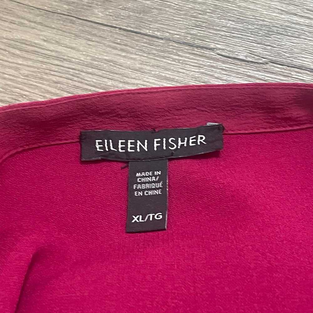 Eileen Fisher Georgette Crepe 100% Silk Short Sle… - image 7