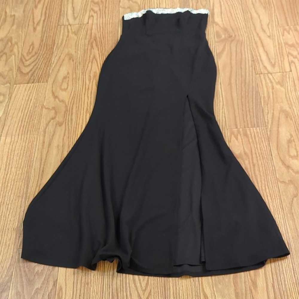 Lulu's formal strapless black floor-length dress … - image 1