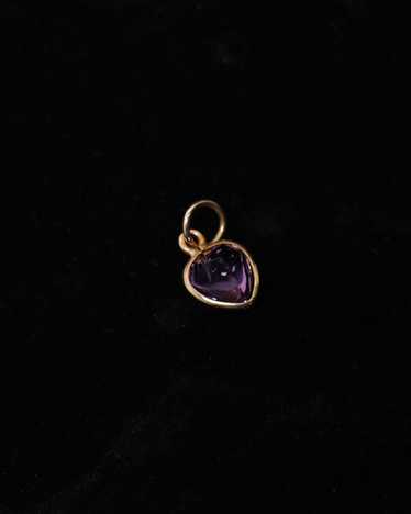 14K Gold x Amethyst Heart Charm - image 1