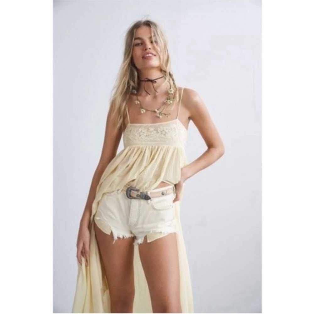 NWOT Free People Maxi Dress Embroidered Adjustabl… - image 2