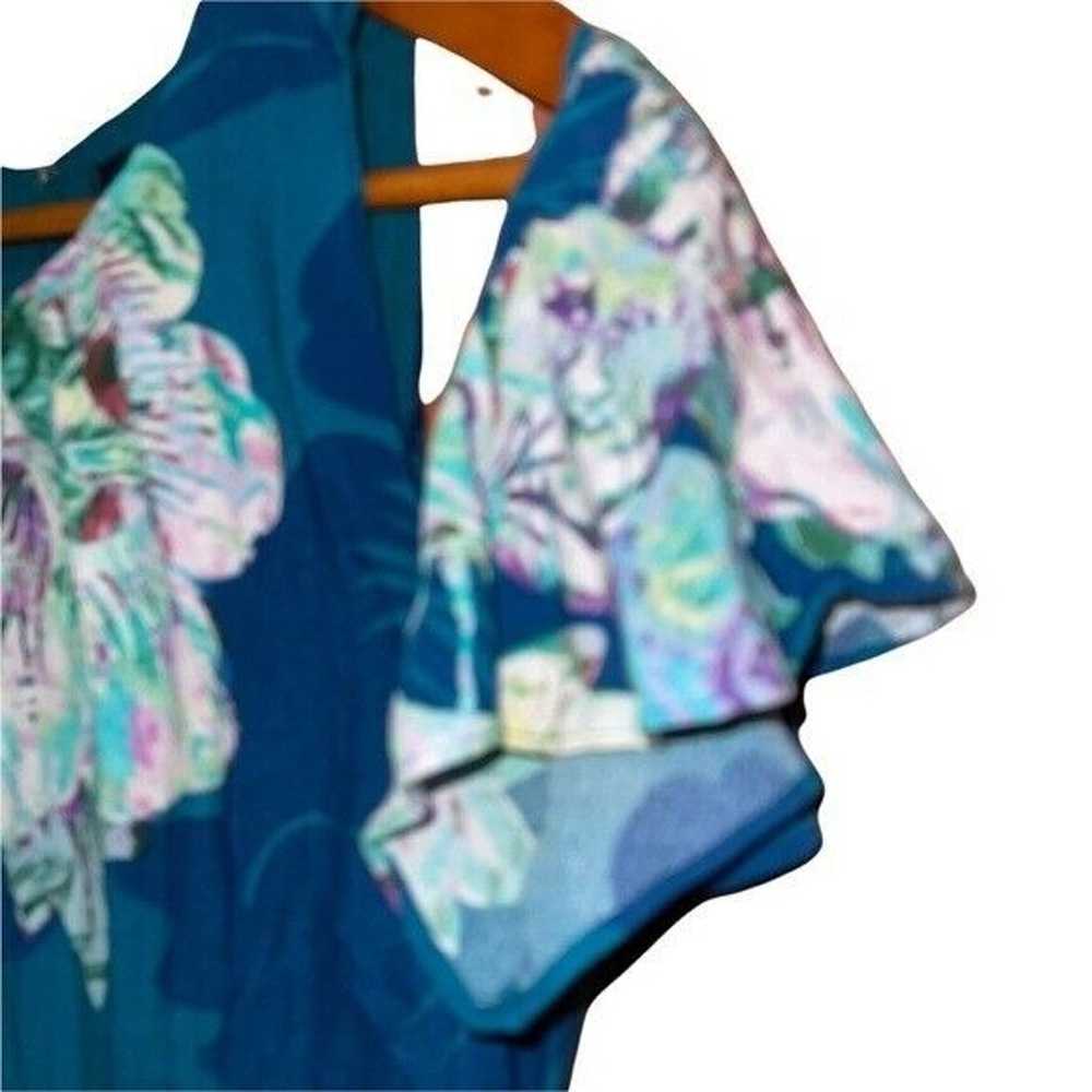 Anthropologie Maeve Cold Shoulder Blue Floral Flo… - image 5