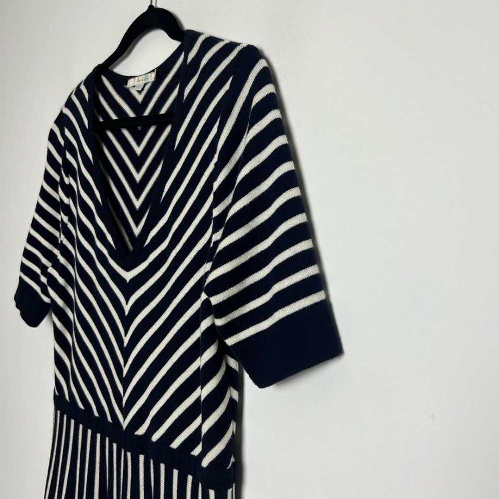 Boden Amelie Navy White Contrast Stripe Wool Blen… - image 10