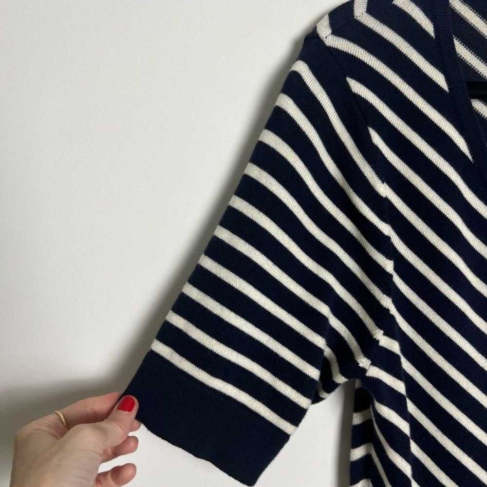 Boden Amelie Navy White Contrast Stripe Wool Blen… - image 11