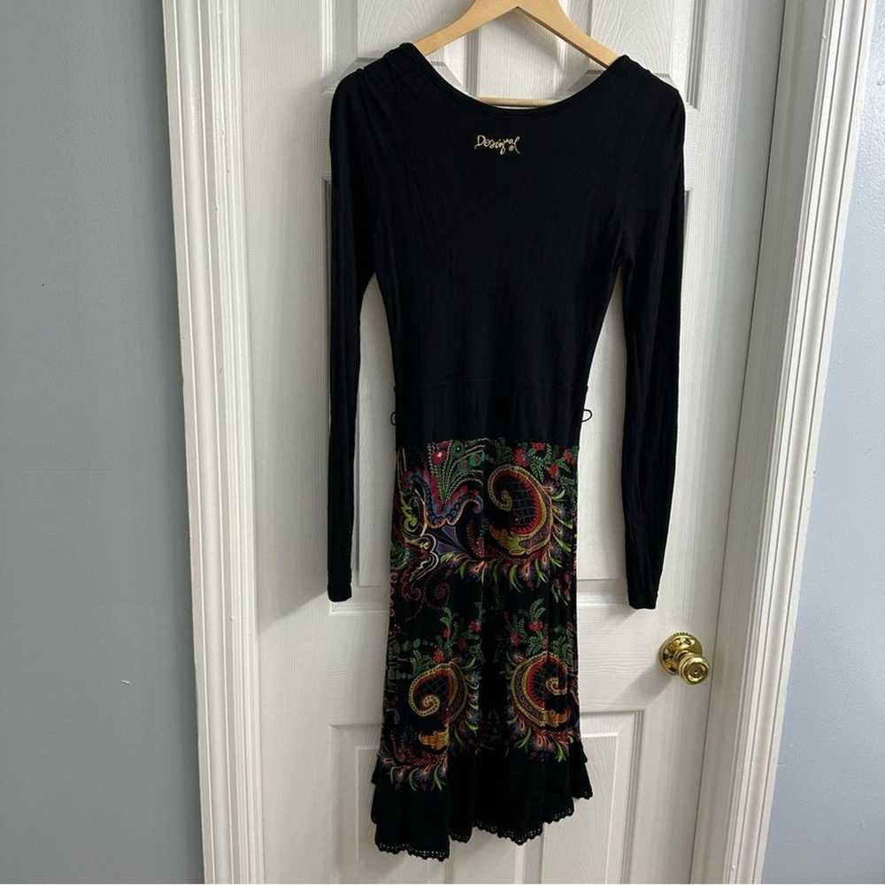 Desigual Dress Long Sleeve Sweater Black Knit Kne… - image 3