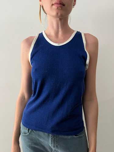 50s Blue & White Athletic Tank