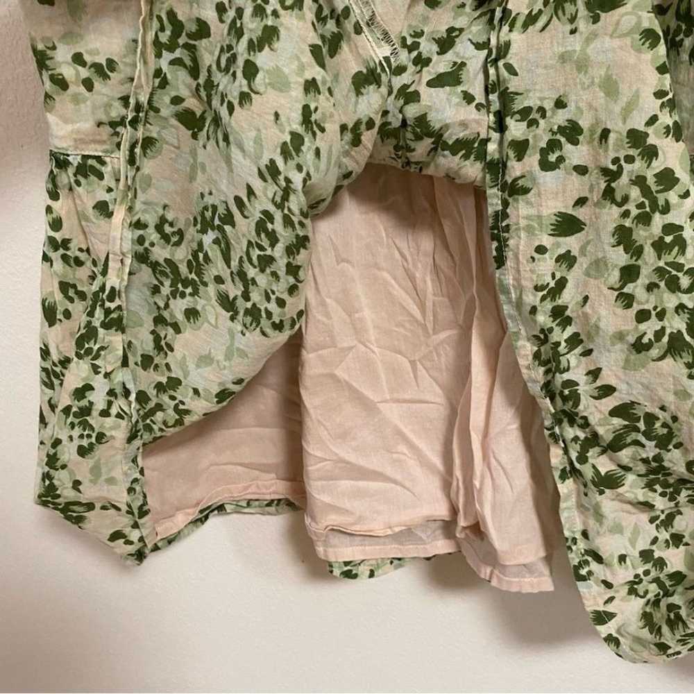 Happy Nature puff sleeve ruffle mini dress green … - image 4