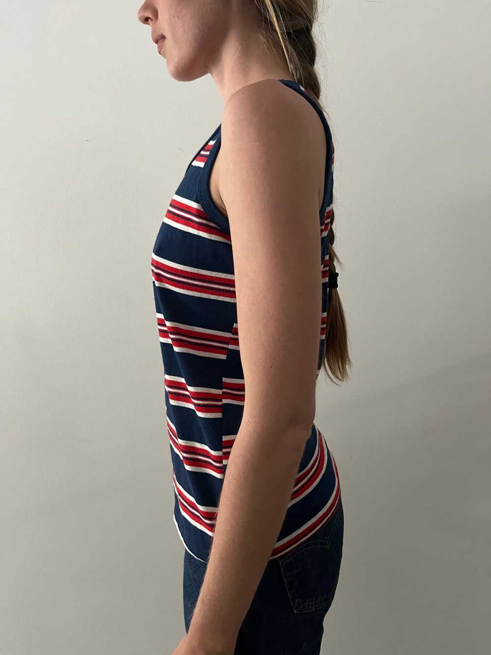 70s Red White & Blue Striped Tank - image 2
