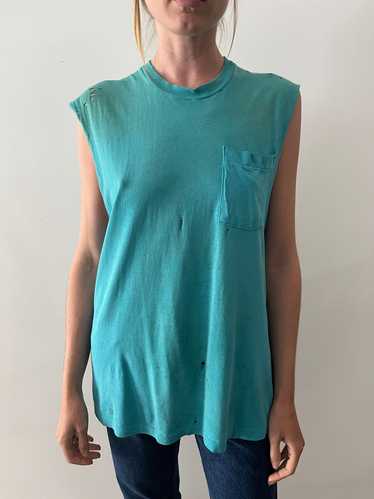 Thrashed Turquoise Faded tee