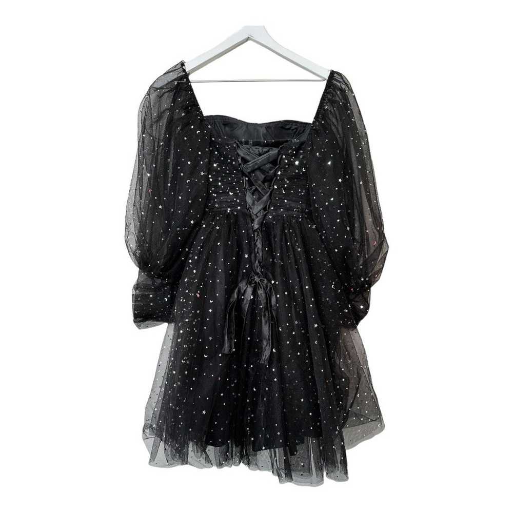 Midnight Moon & Stars Puffy Sleeve Starry Black L… - image 6