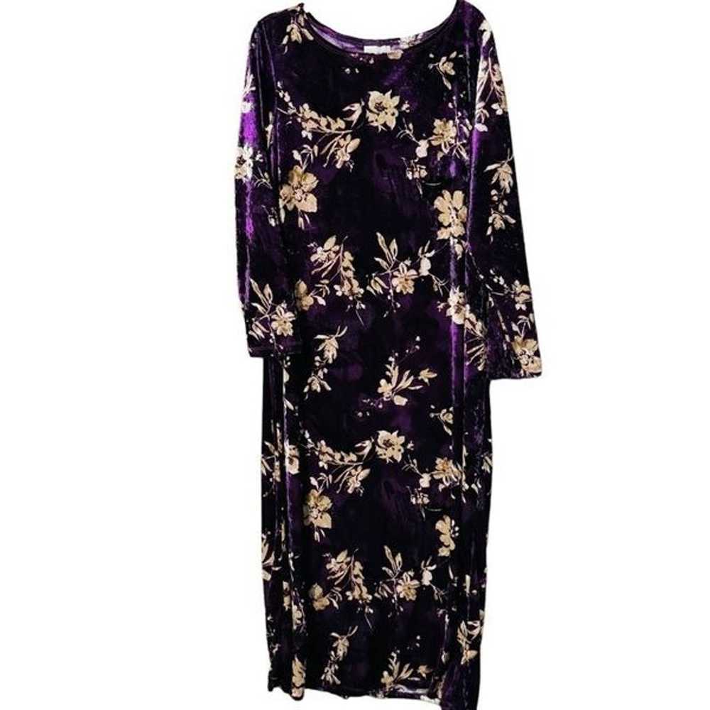 vintage velvet purple & gold floral california dy… - image 2