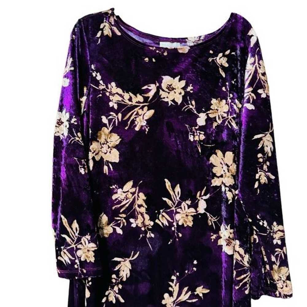 vintage velvet purple & gold floral california dy… - image 3