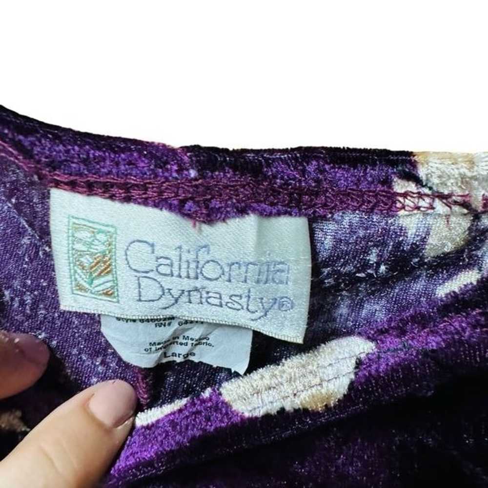 vintage velvet purple & gold floral california dy… - image 4