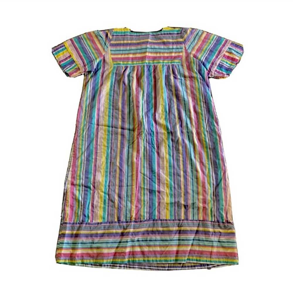 Vintage 80s 90s striped cotton moomoo dress sz 2X - image 4