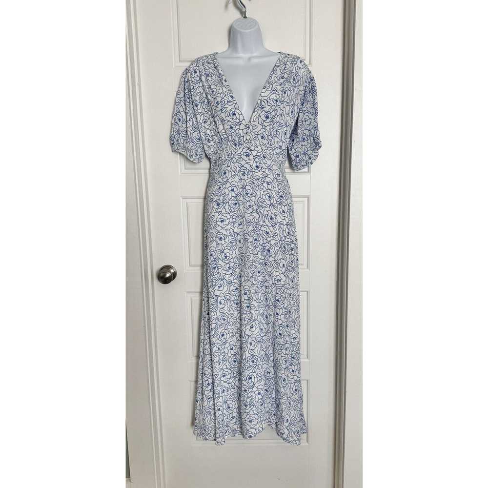 Faithfull The Brand Dress Size 6 White Blue Marti… - image 2