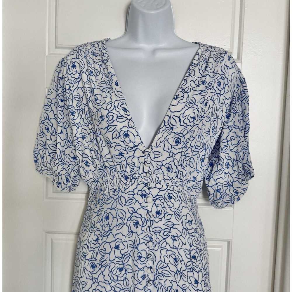 Faithfull The Brand Dress Size 6 White Blue Marti… - image 3