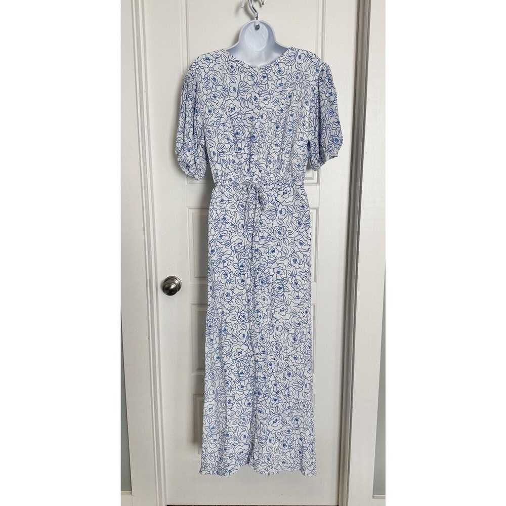 Faithfull The Brand Dress Size 6 White Blue Marti… - image 6