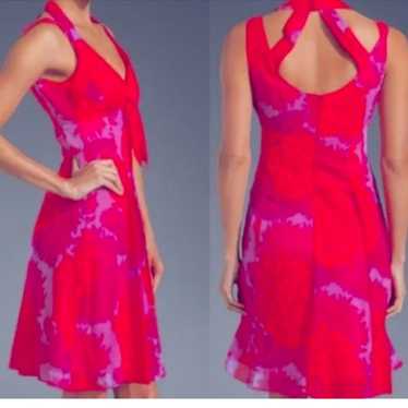 Nanette Lepore Silk Runway Corsage Dress Hibiscus 