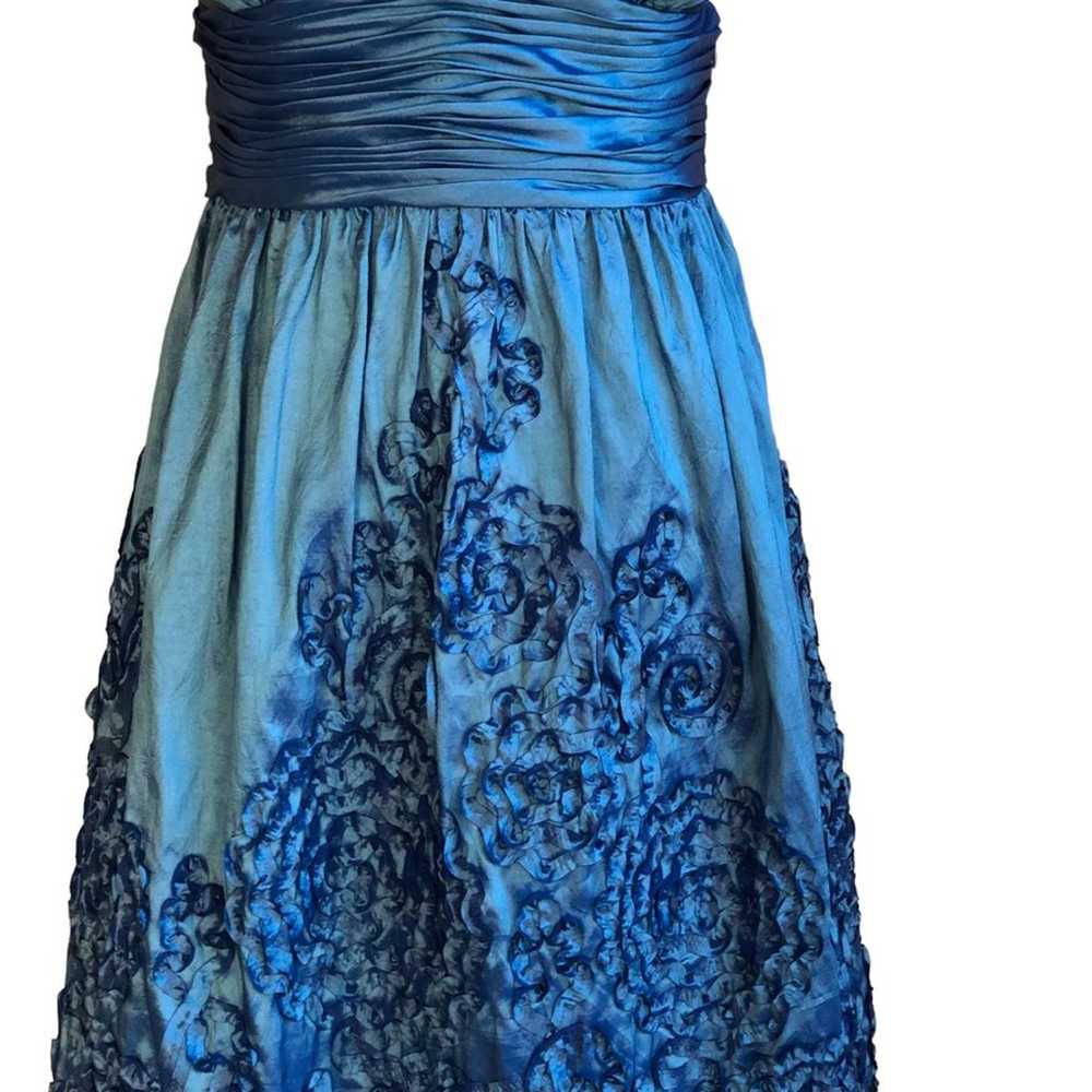 Adrianna Papell halter dress rosette blue sz 8/10… - image 7