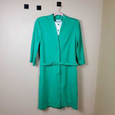 Vintage Henry Lee Belted Shirt Dress in Green Siz… - image 1