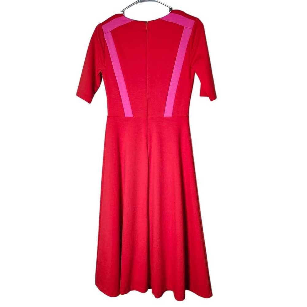 Boden Emily Ponte Midi Dress Size 2 Red Pink Colo… - image 2