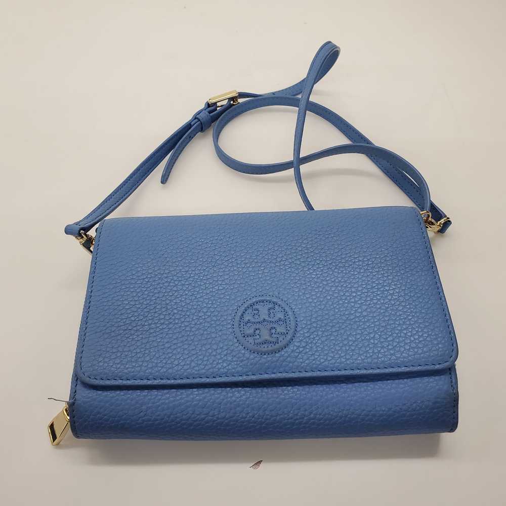 Tory Burch Blue Pebble Leather Small Flap Crossbo… - image 1