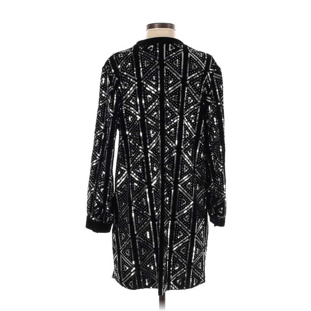 Zara Black Velvet Dress Silver Sequins Mini Holid… - image 3